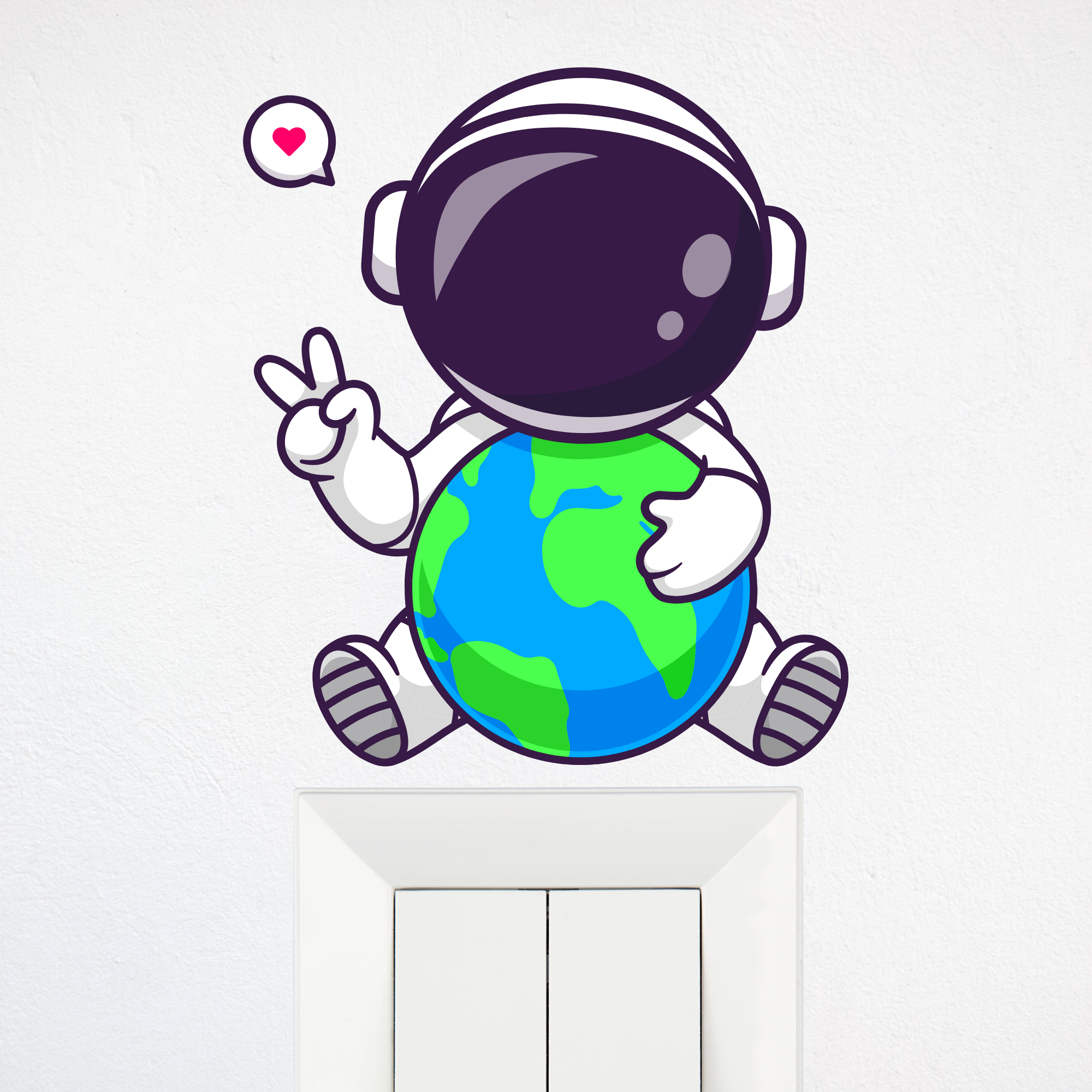 Textilná nálepka k vypínaču - Astronaut